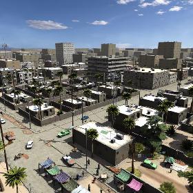 3D model Town 1 with People and Cars